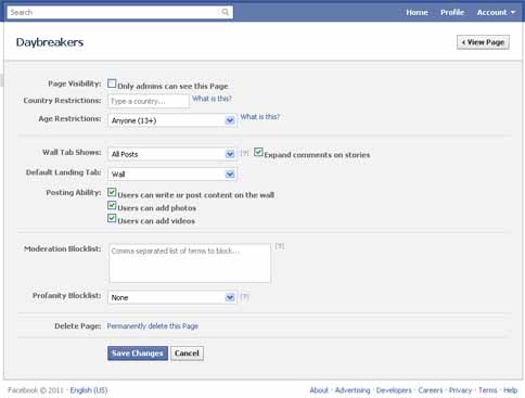 facebook page permissions