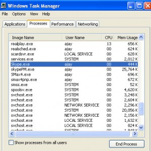 Skype Processes In The Task Manager