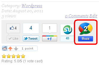 Google Buzz Count Button For WordPress