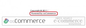 How to remove Powered by osCommerce text from the footer