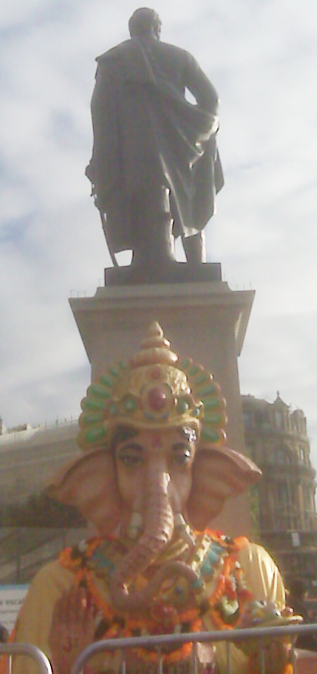 Lord Ganesha Underneath the Statue of Henry Havelock at Trafalgar Square London