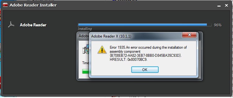 Adobe Reader Installation Error - Error-1935