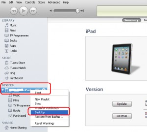 Backup iPad 2