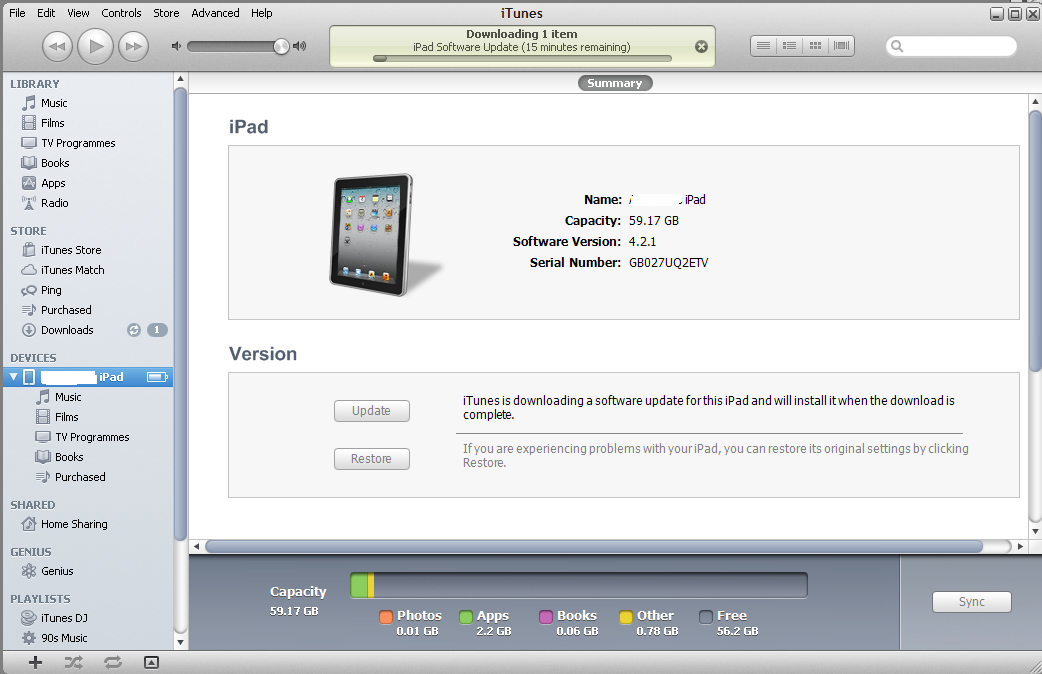 how do you update itunes on ipad