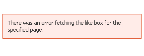 Facebook Like Box Error - There was an error fetching the like box for the specified page