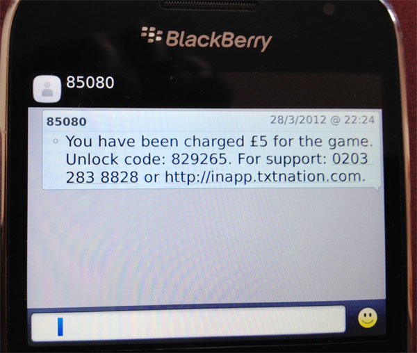 Solving the mystery of text message which costed me £5 to receive