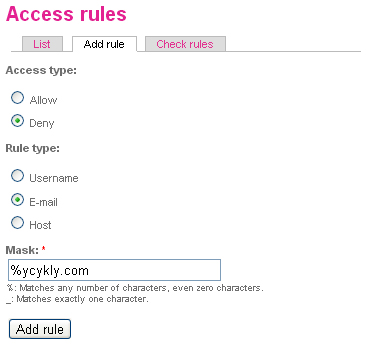 Drupal Access Rule
